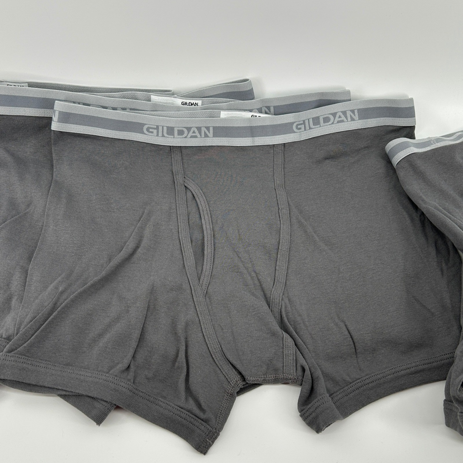 Gildan Mens Boxer Briefs 5 Pack Charcoal Gray 100% Cotton 2XL 44-46 Waist NWOT