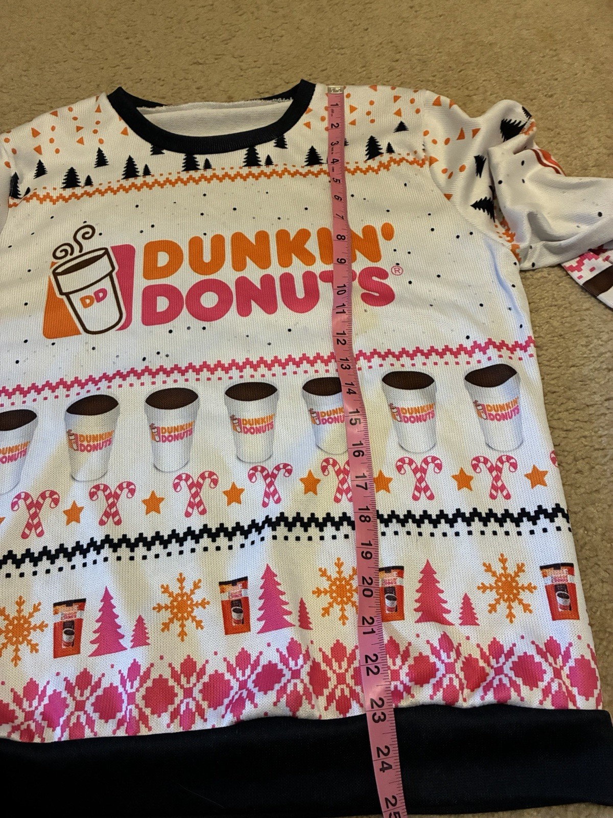 Dunkin Donuts Coffee Holiday Ugly Sweater Size Medium