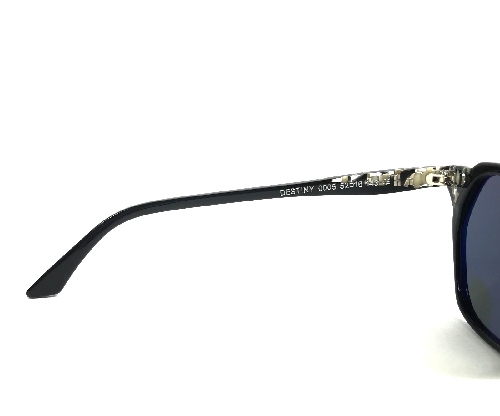 BOZ Sunglasses DESTINY 0005 Black Ivory with Pins Frames with Dark Gray Lenses