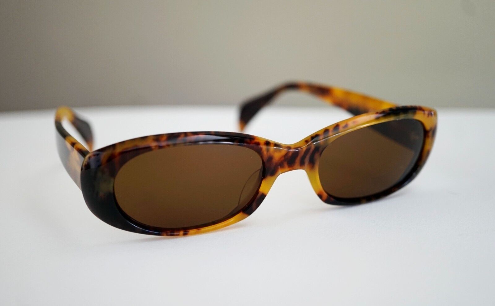 Vintage 90s FREDERIC FEKKAI Sunglasses Brown Tortoise Shell Frame Made in France