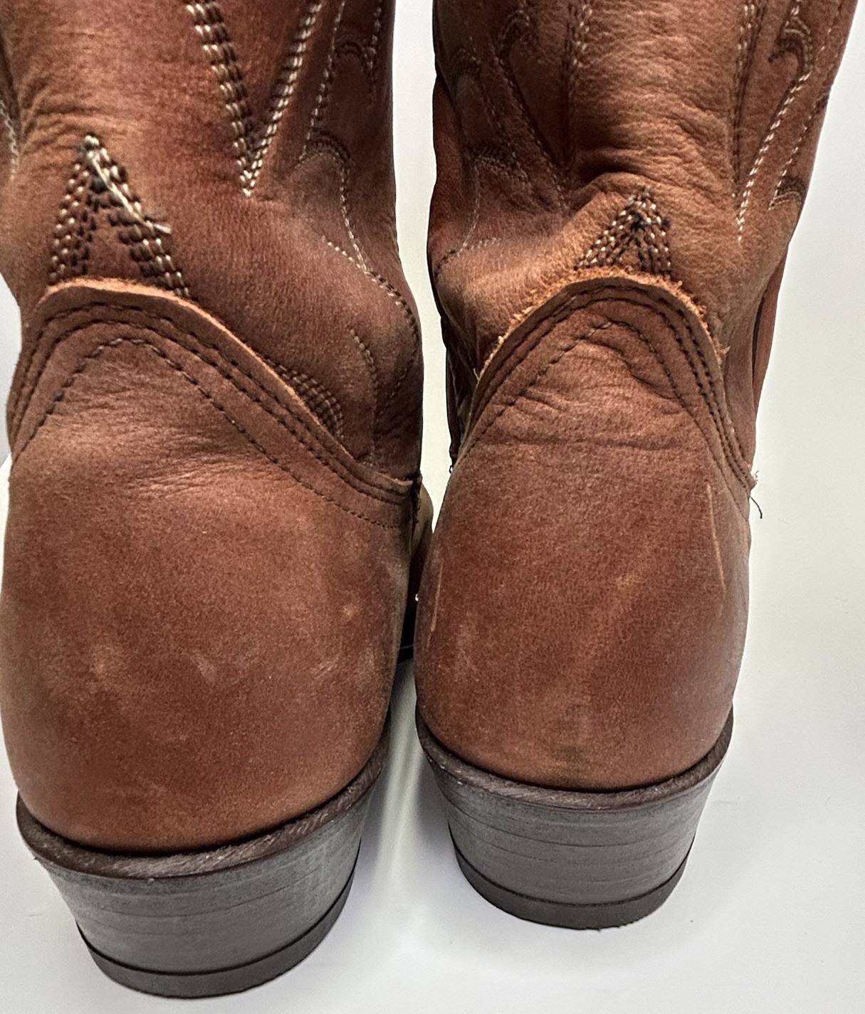 EUC Vintage Dan Post Marlboro Western Leather Cowboy Boots Brown P2551 Size 7 EW