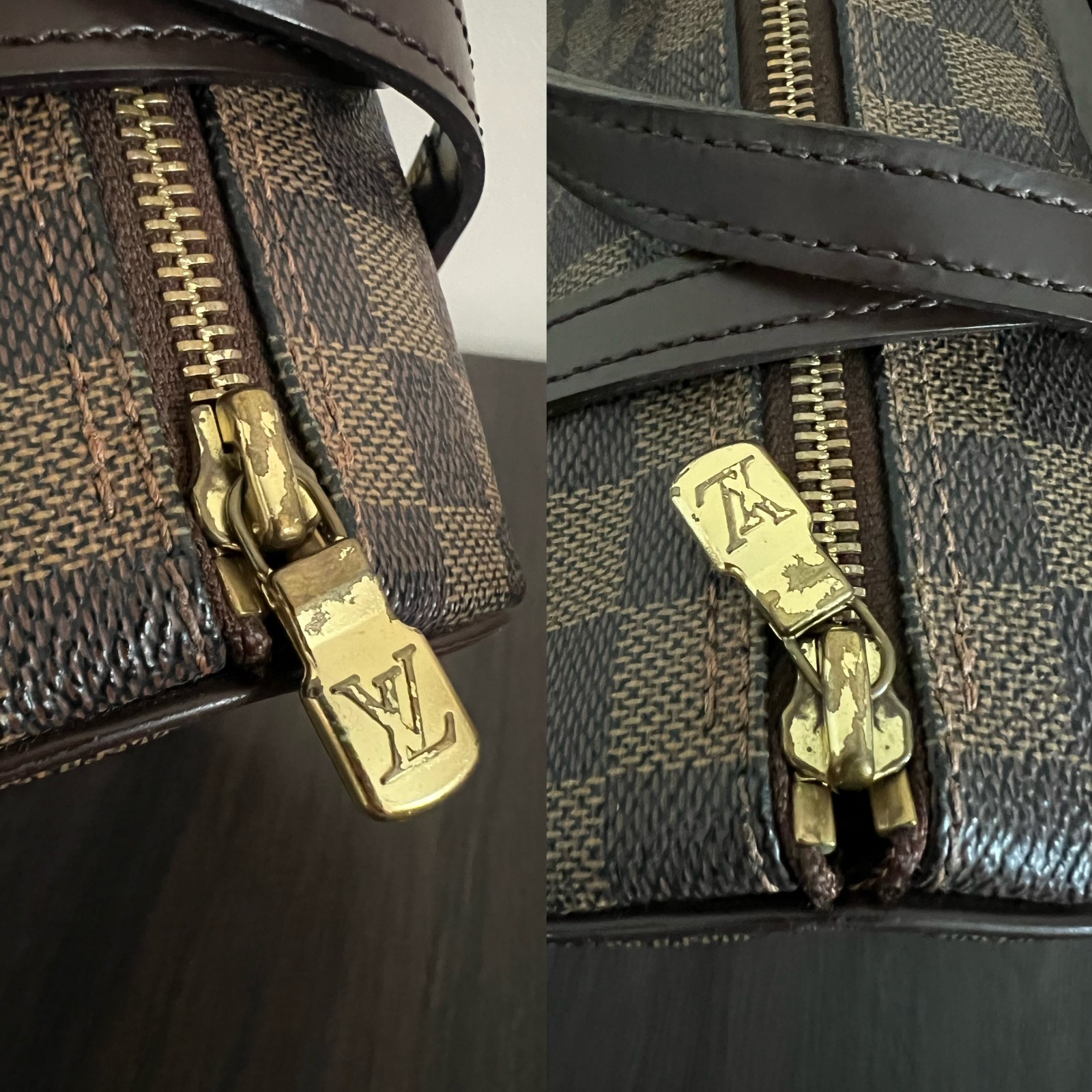 Authentic Louis Vuitton Damier Ebene Papillon 26 Handbag Brown