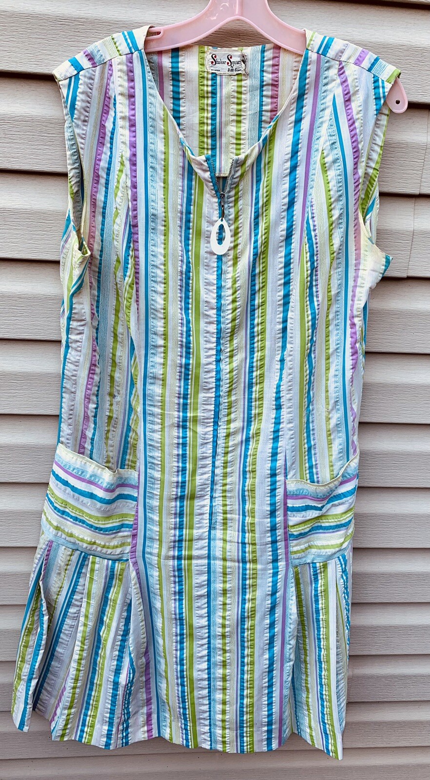 VINTAGE striped Shaker Square by Bill Sims Woman’s Dress