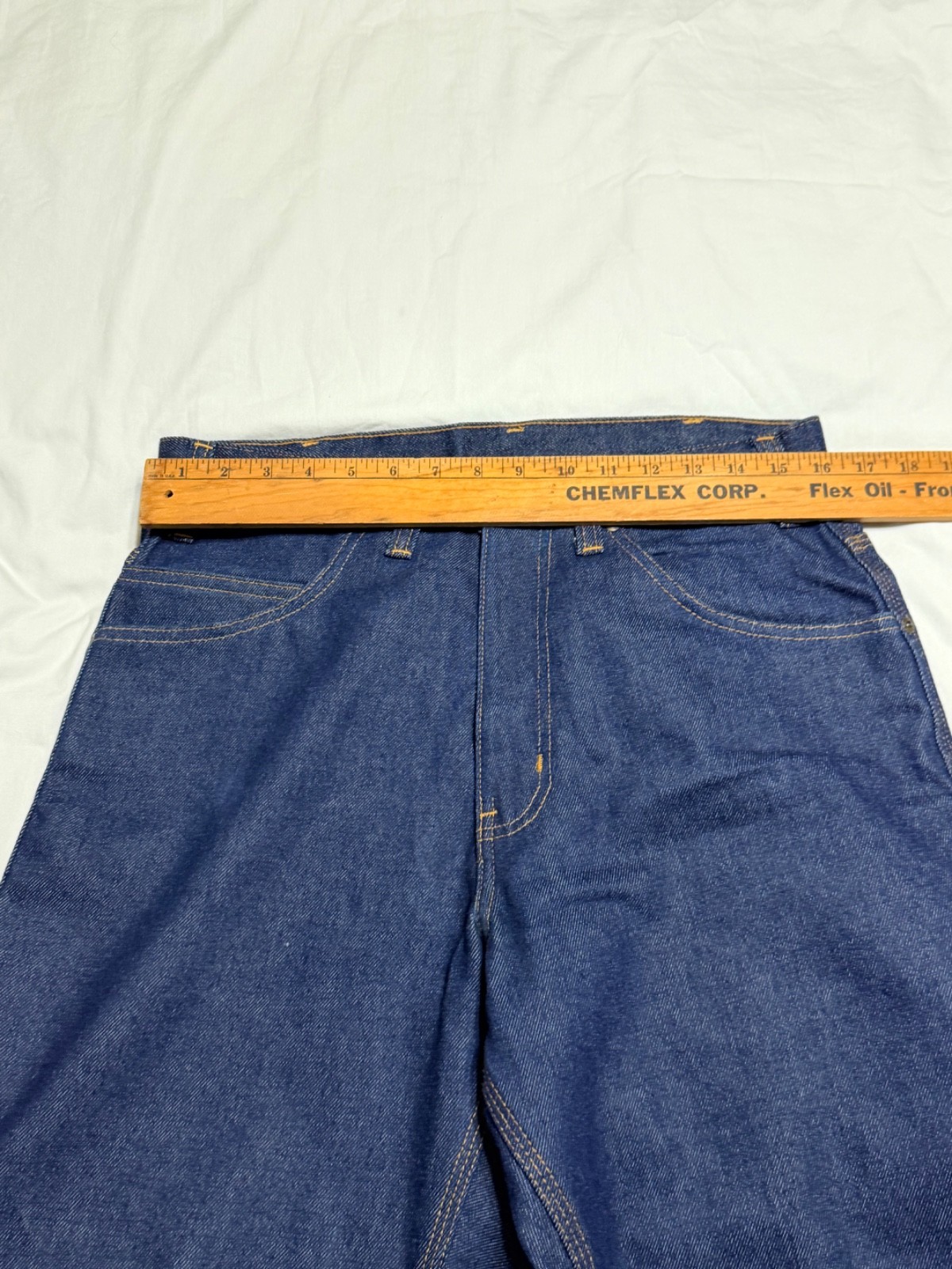 Ben Davis Carpenter Jeans 32X31 STYLE 776 DARK BLUE DISTRESSED FLAW