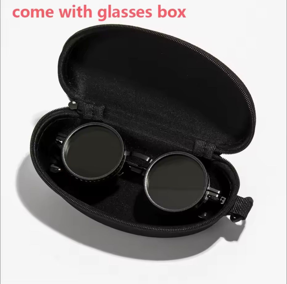 Vintage Steampunk Round Polarized Sunglasses ND9 Adjustable Dimming UV400 MensX