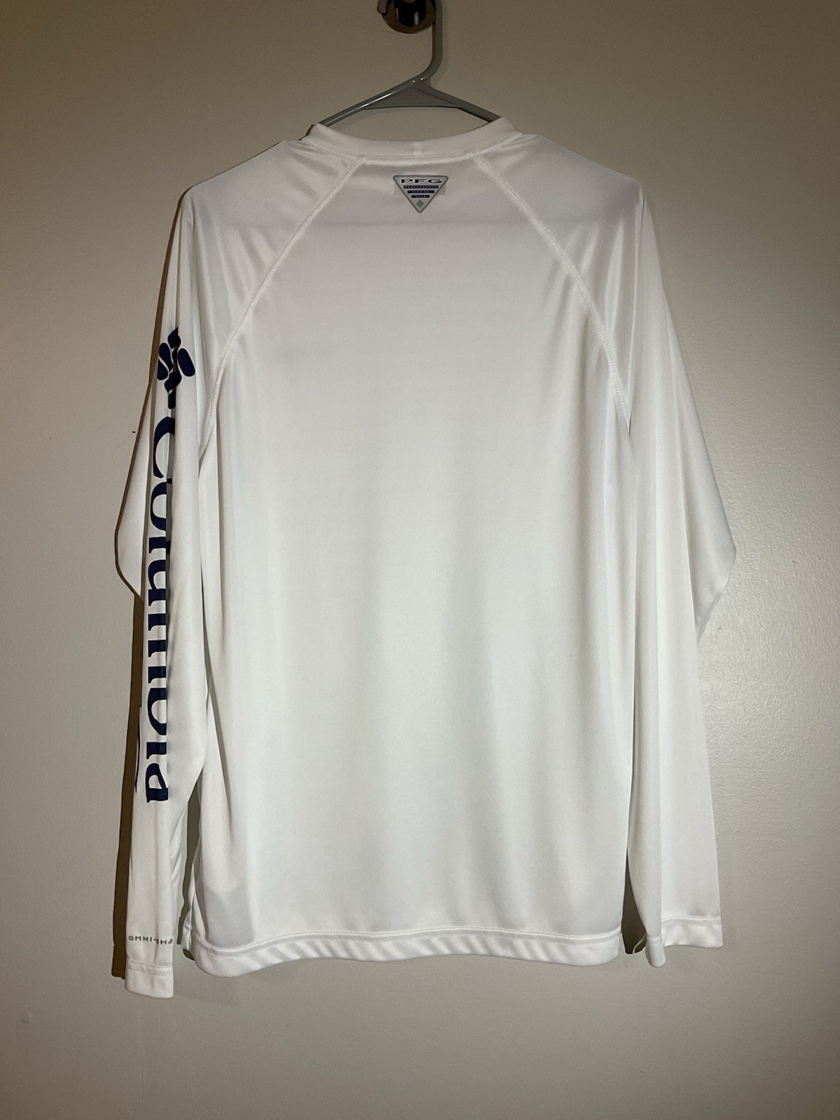 Columbia PFG Omni-Shade Men’s Long Sleeve Crew Neck T-Shirt Polyester S White