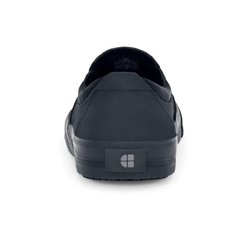 Shoes For Crews Ollie II Black Leather Slip On SR Work Shoes 34257 M-5 W-6.5 NEW