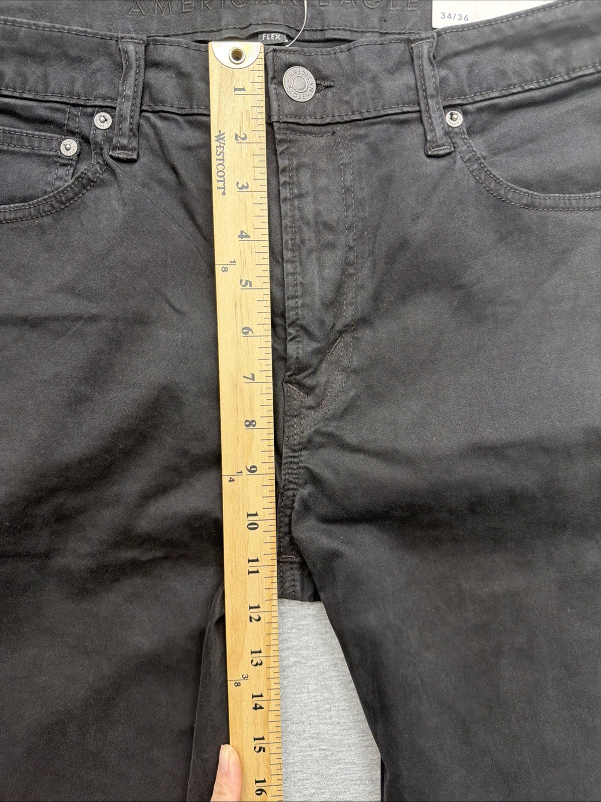 American Eagle Mens 34X36 Black Next Level Flex Denim Slim Straight Jeans NWT