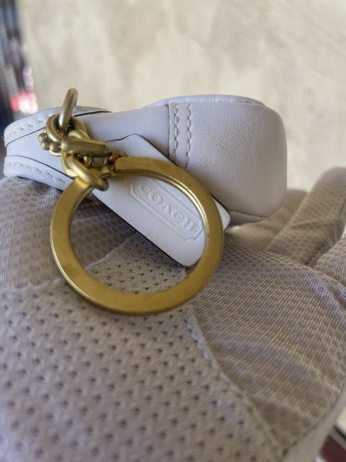 COACH, Legacy, Ergo Vintage Keychain- White, Y2K