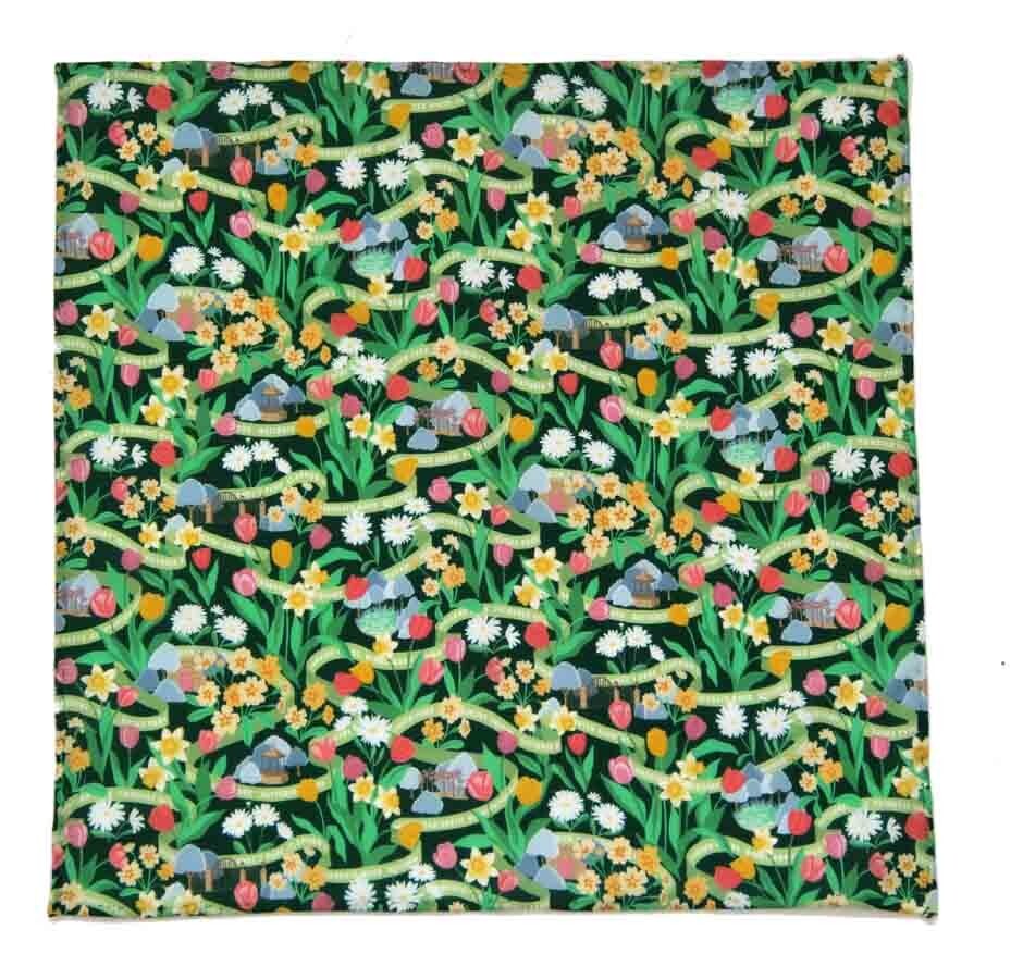 Hand Stitched Pocket Square Tana Lawn Italian Cotton Posy Parks Pattern Floral