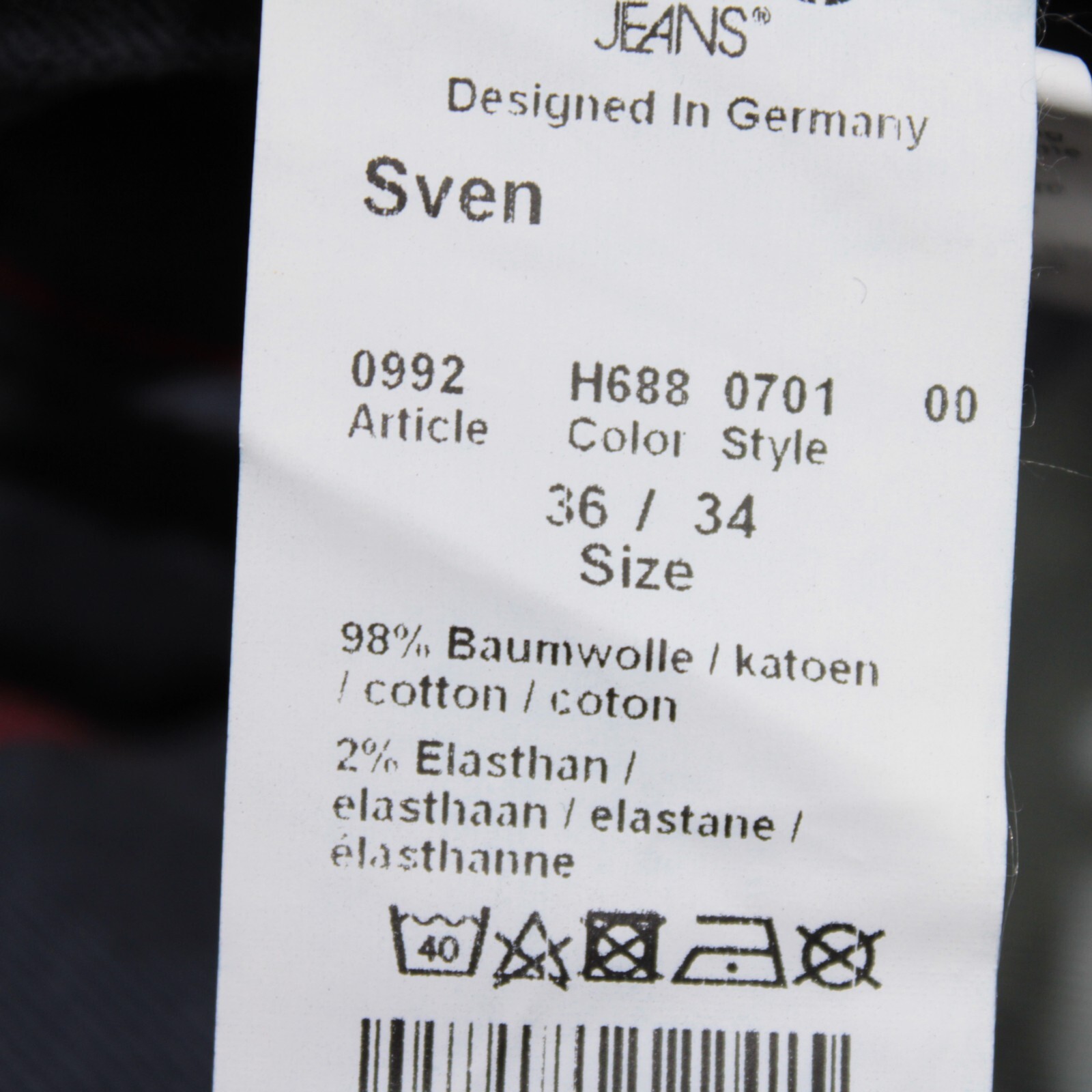 Mac Jeans NWT Workout Denim Jeans Size 36 US Sven in Blue Cotton Blend