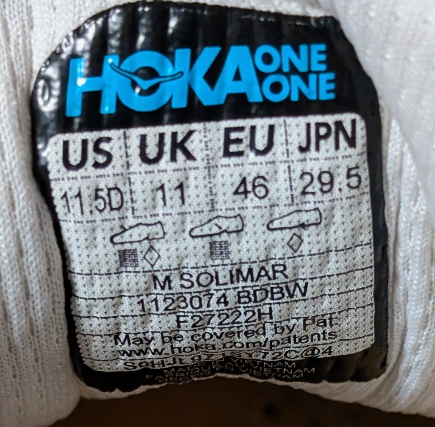 Hoka One One Solimar 1123074 BDBW Running Shoes Sneakers Men’s Size 11.5 D