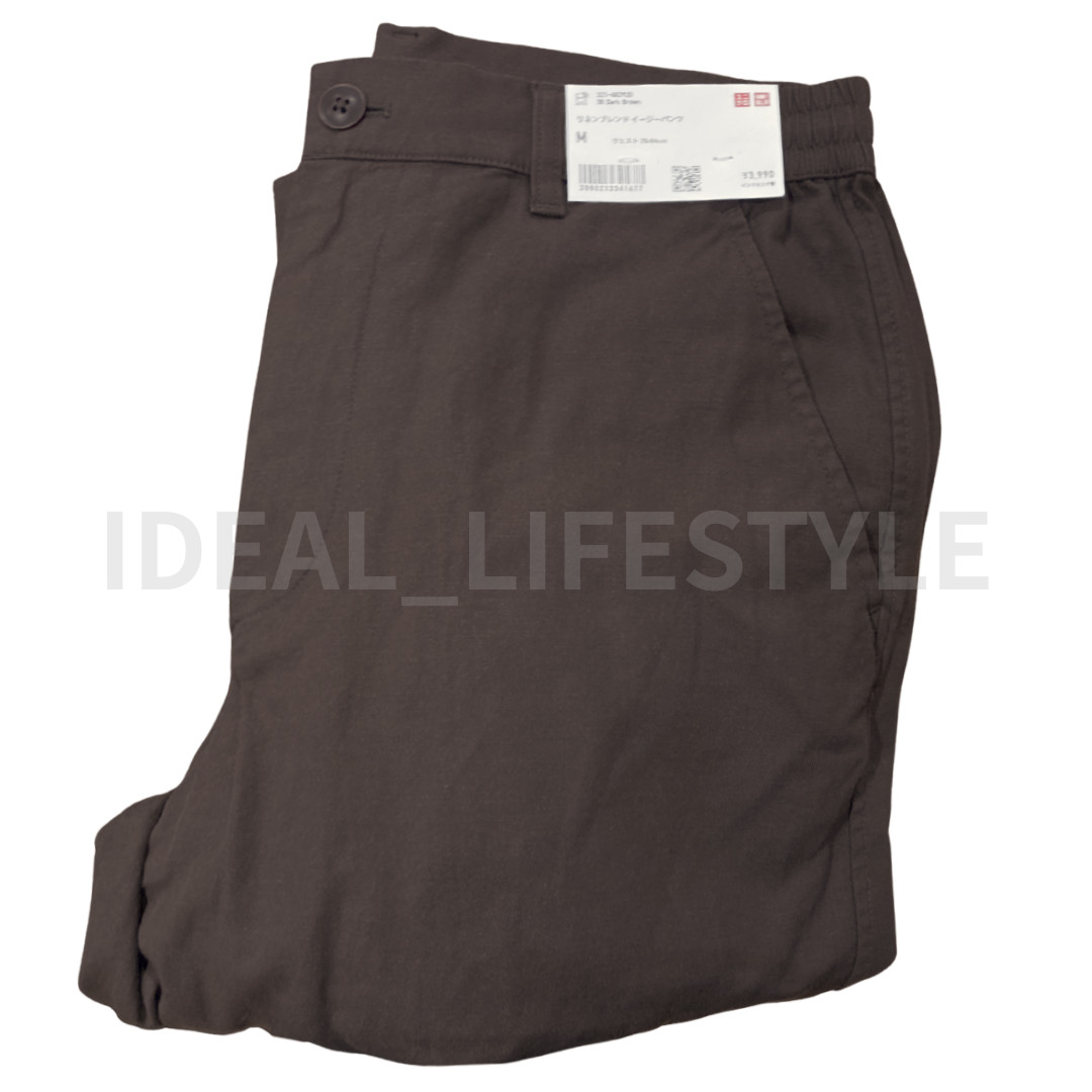 UNIQLO Linen Blend Relaxed Pants S M L XL XXL 3XL 4XL Tapered Men 482920 NWT