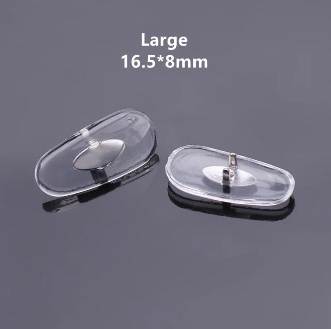 2pc Semi Soft Vinyl Crimp On Nose Pads 16mm Fit Ray Ban Ferrari Sunglasses