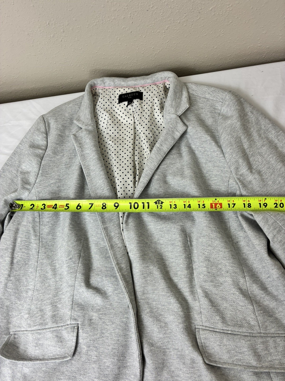 Talbots Plus Ponte Knit Blazer NWT Women’s Sz 20W Gray Minimalist Modal Office