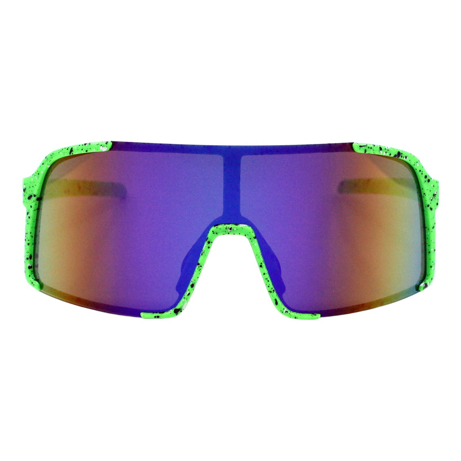 Sporty Shield Sunglasses Oversized Square Semi-Rimless Mirror Lens UV400