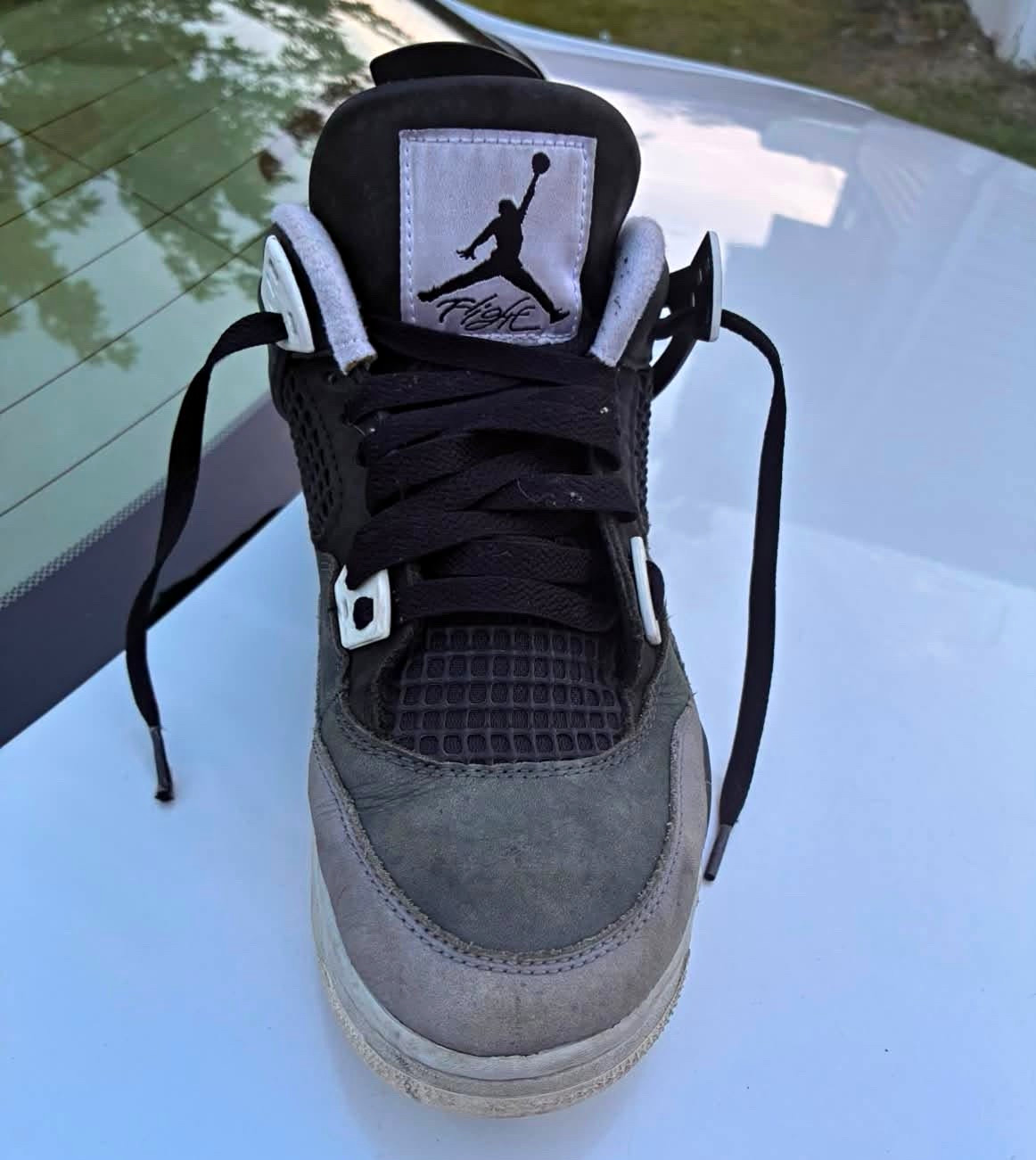 Jordan Air Jordan 4 Unisex Kids Sneaker 6Y Gray/Black/White Suede FQ8213-002