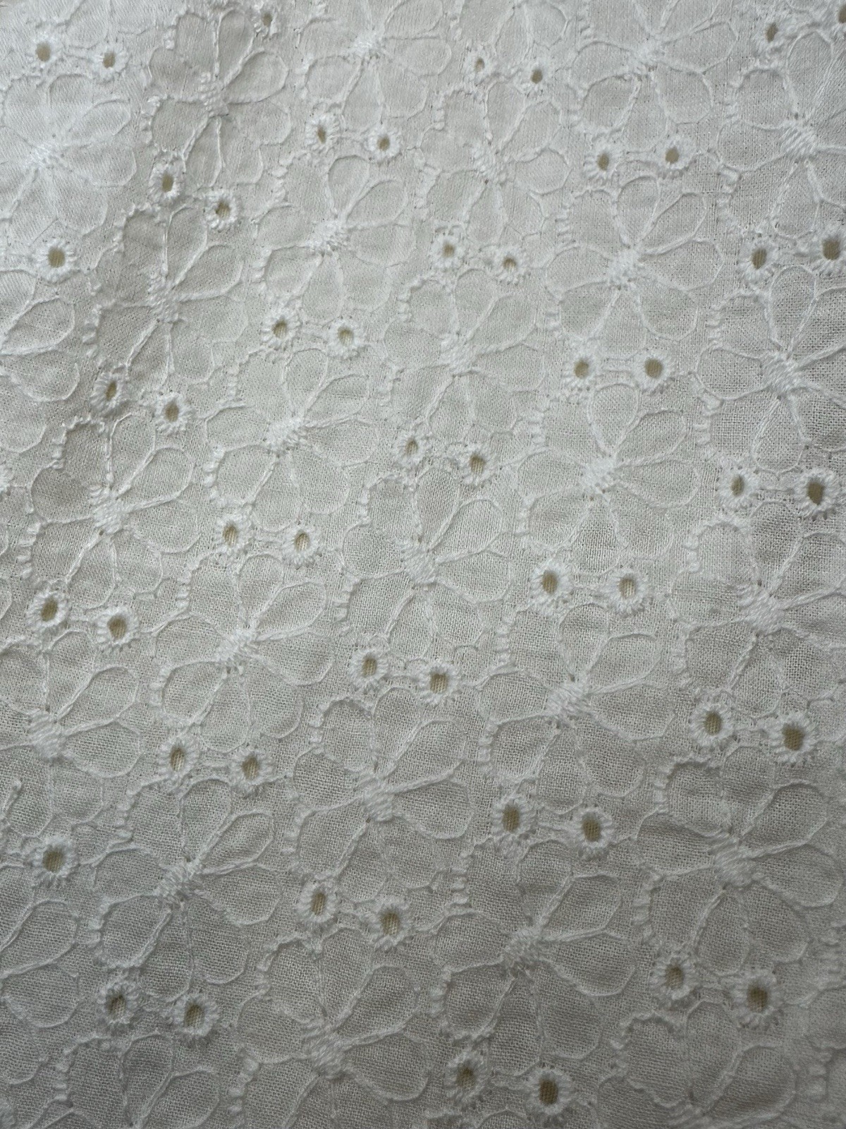 Handmade Floral Embroidered Eyelet Zip Up White Blouse Cottage Preppy Romantic L