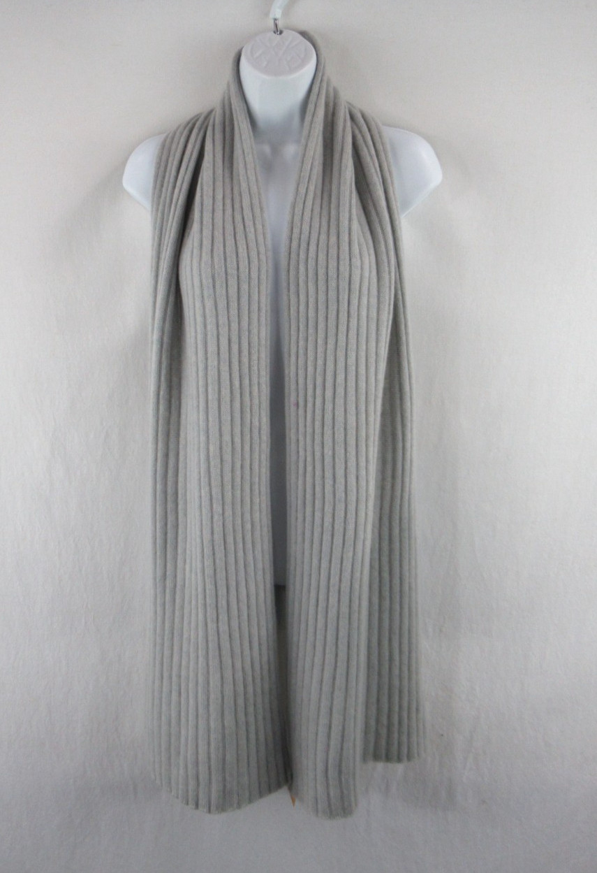 J.CREW Women’s 100% Cashmere Ribbed Rectangle Scarf 74in x 14.5 in #C582