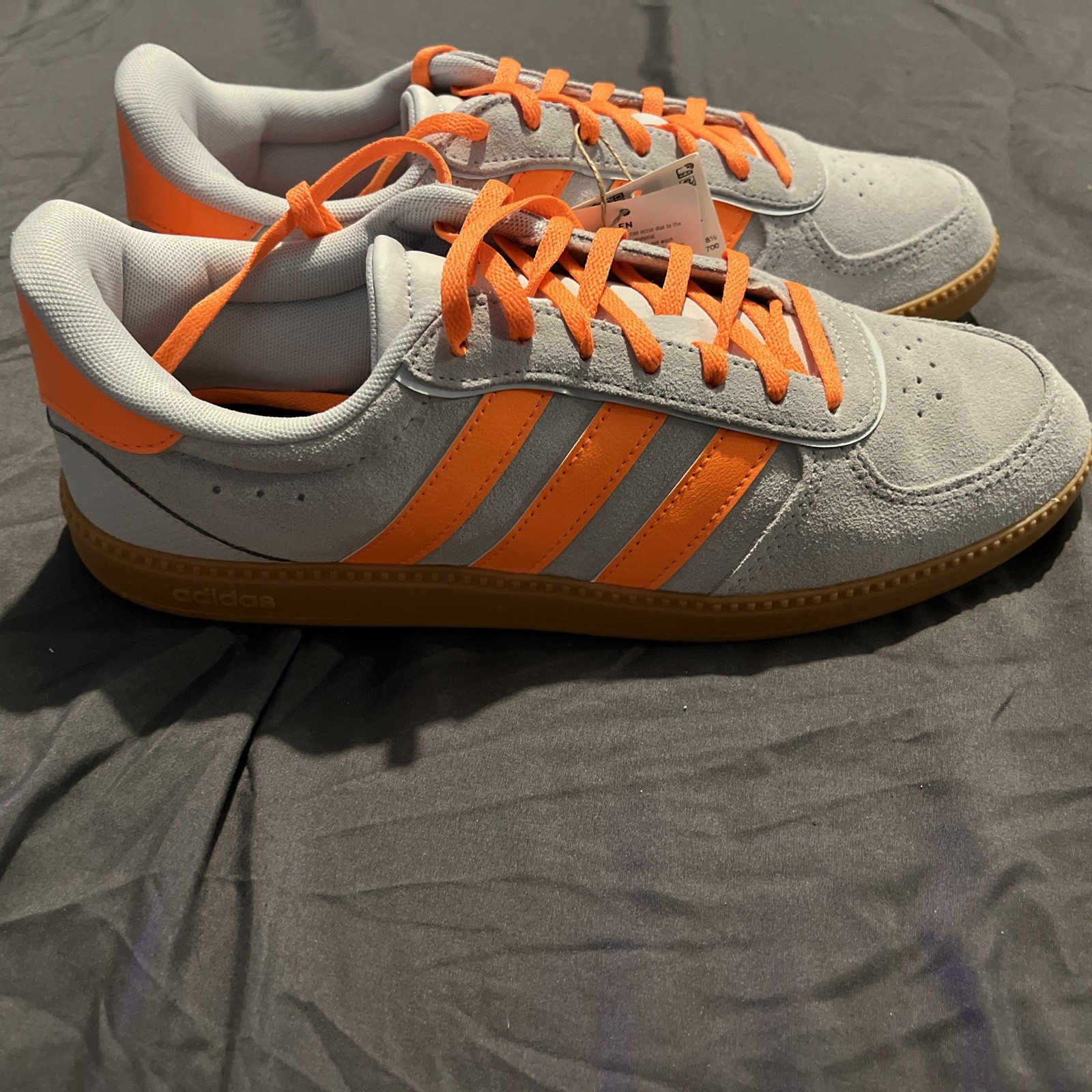 Adidas Breaknet Sleek Womens Size 10 Gray Orange Gum Sole Sneakers NEW