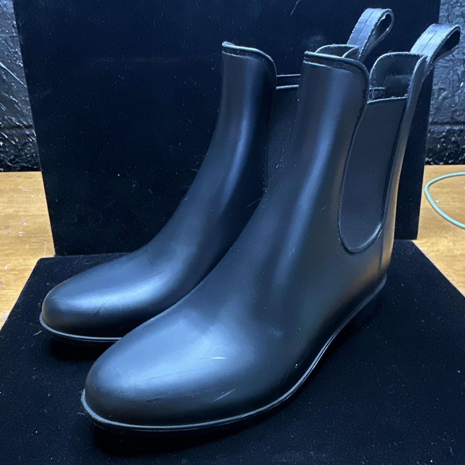 J.CREW Mercantile Women’s Black Chelsea Ankle Boots Pull-On Rubber Round Toe