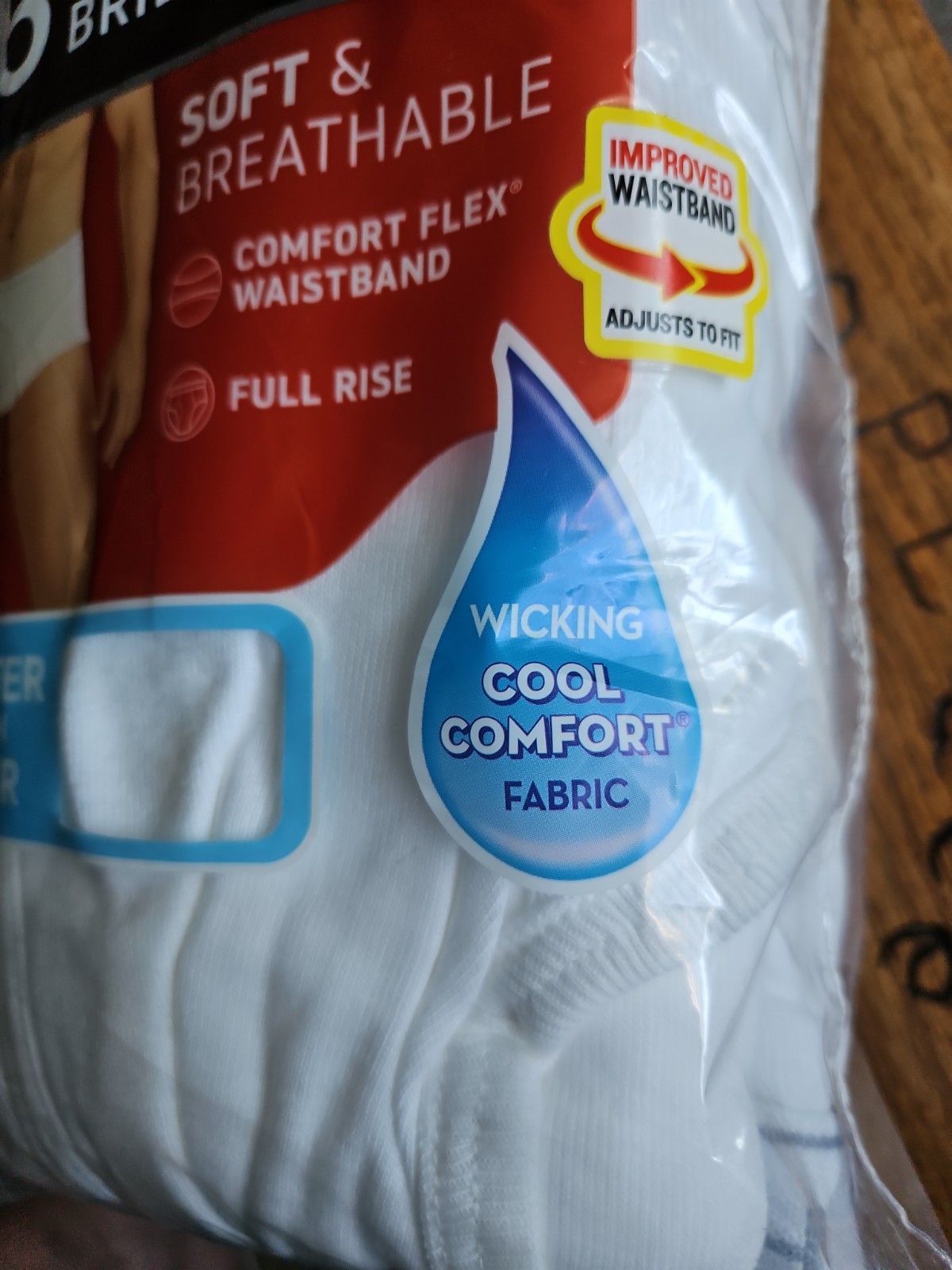 NIP Hanes 6 Pack Mens Tagless White Briefs Comfort Flex Waistband Soft Wicking