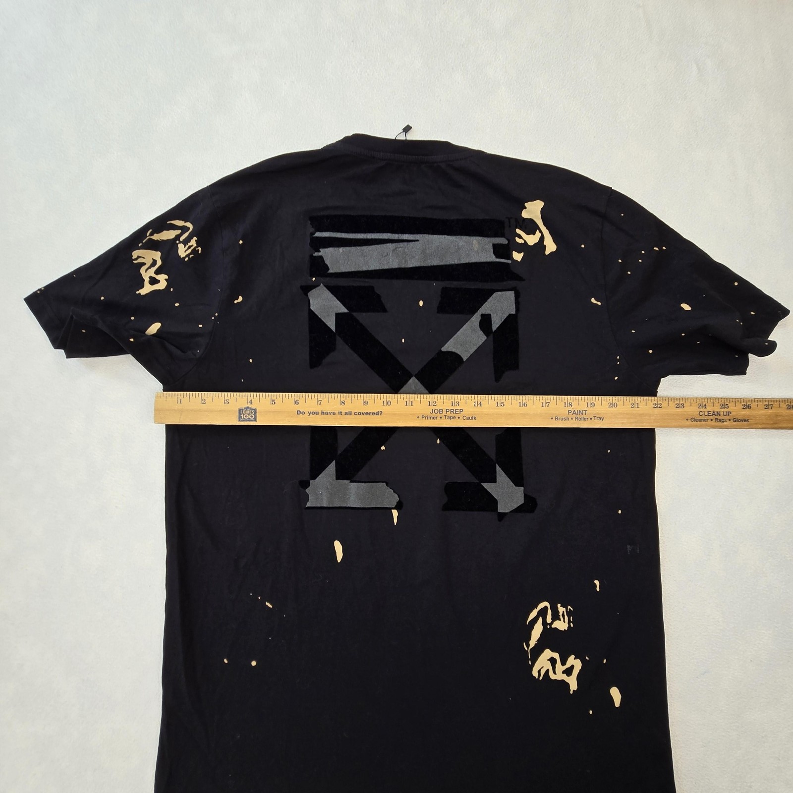 Off-White Shirt Mens 2XL Black Paint Splatter Arrow Back Graphic Tee Streetwear