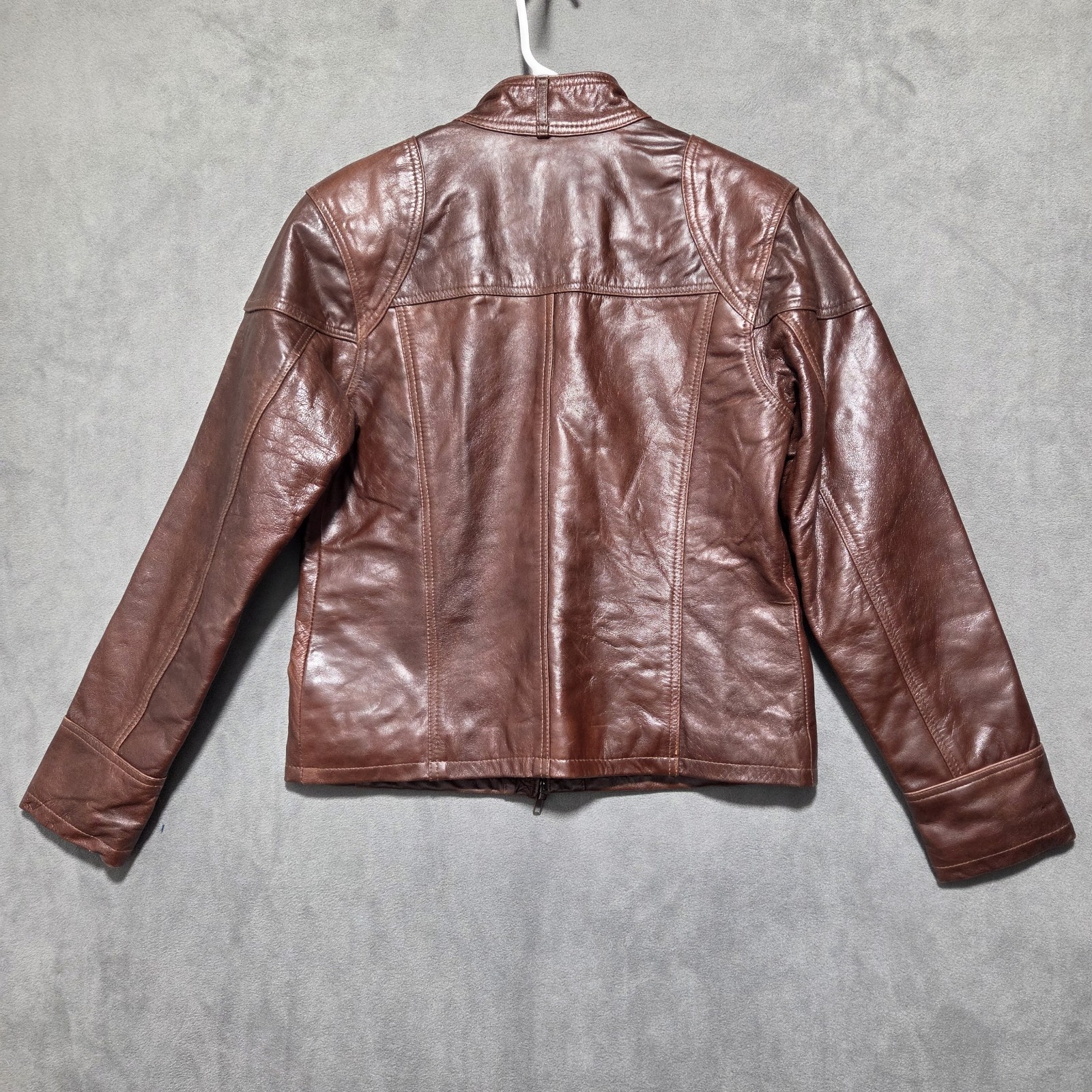 Superior New York Leather Jacket Brown XL, Y2k Made USA , Soft Supple Leather