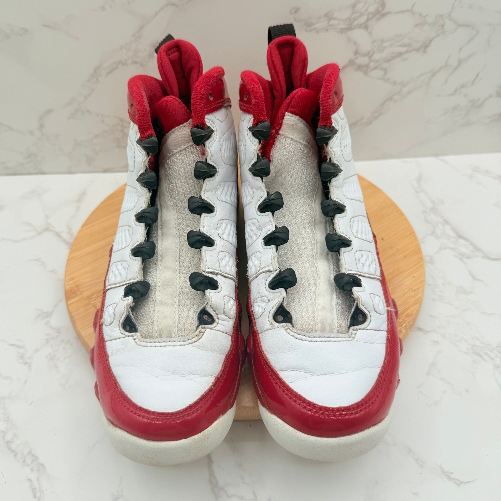Kids Air Jordan 9 Retro White Red Basketball Shoes Sz 4Y 302359 160