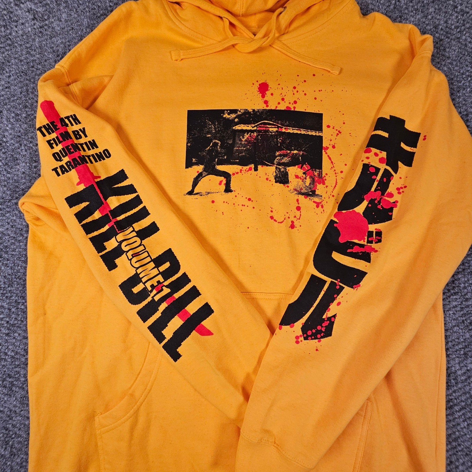 Rucking Fotten Kill Bill Vol 1 Hoodie Yellow Quentin Tarantino Movie XL Mens