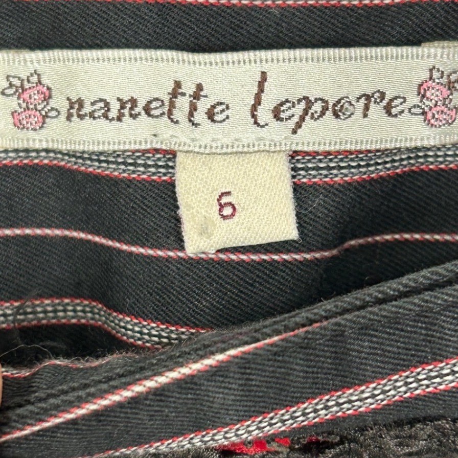 Nanette Lepore Pin Stripe Pants Ribbon Waist Double Button/Hook Women’s Size 6