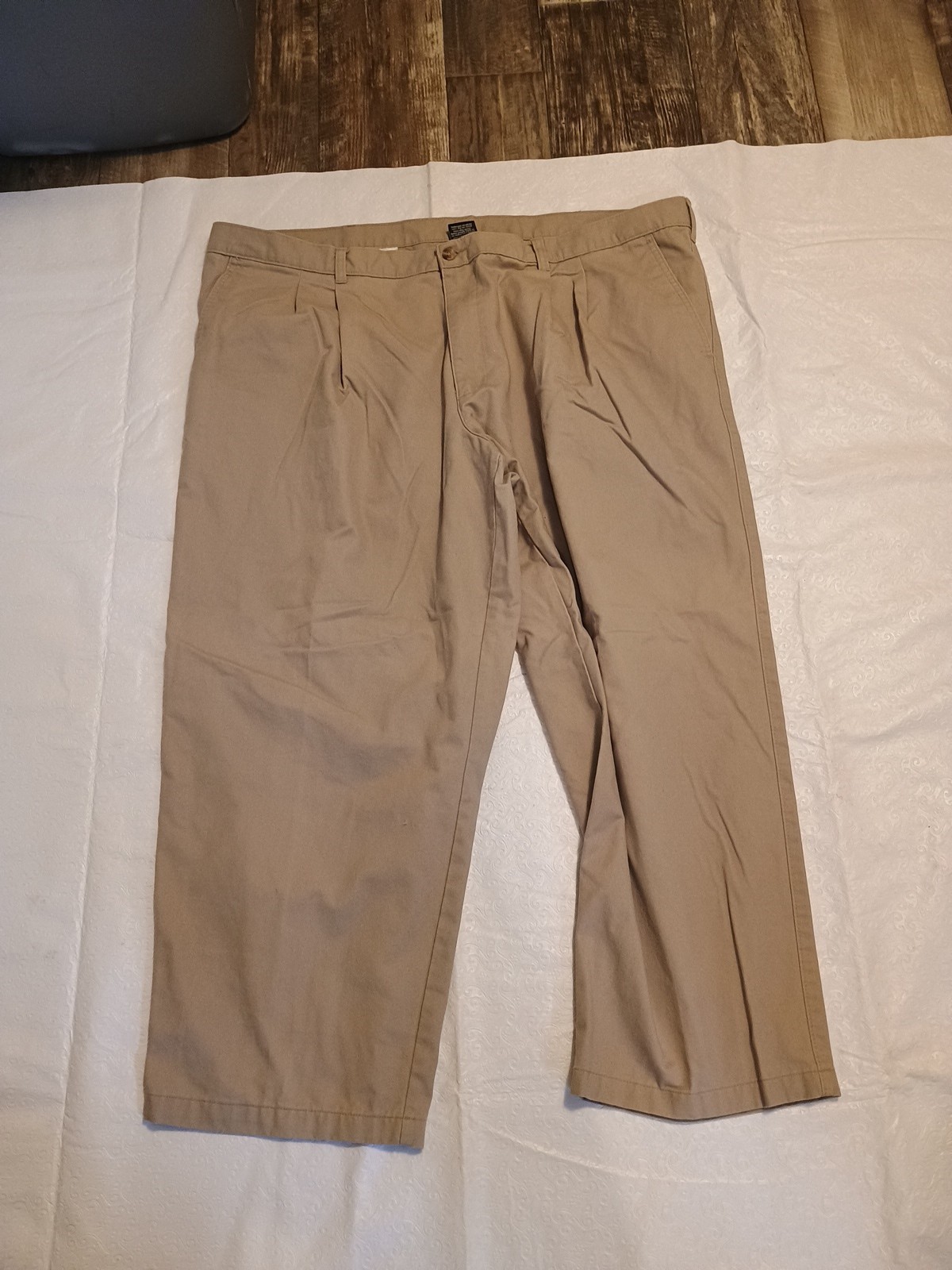 George Barley Pleated Front Cotton Blend Chinos Mens Pants 48×30 (#2)