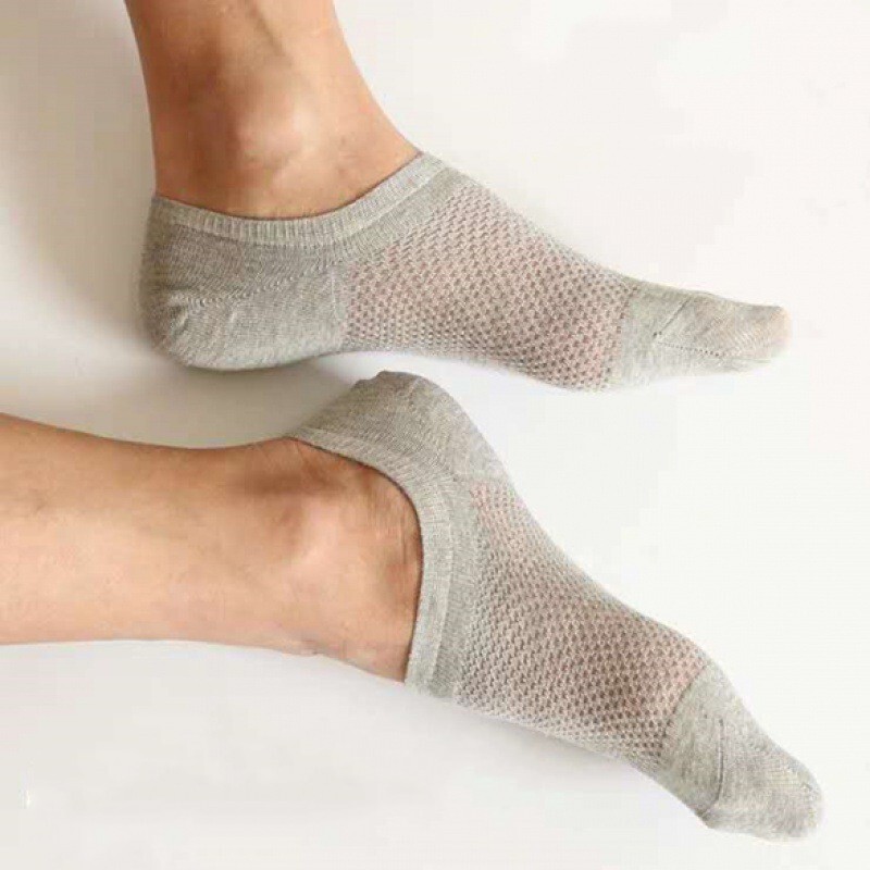 5/10Pack Bamboo No Show Nonslip Men Ankle Sport Mesh Solid Work Socks 7-11 10-13