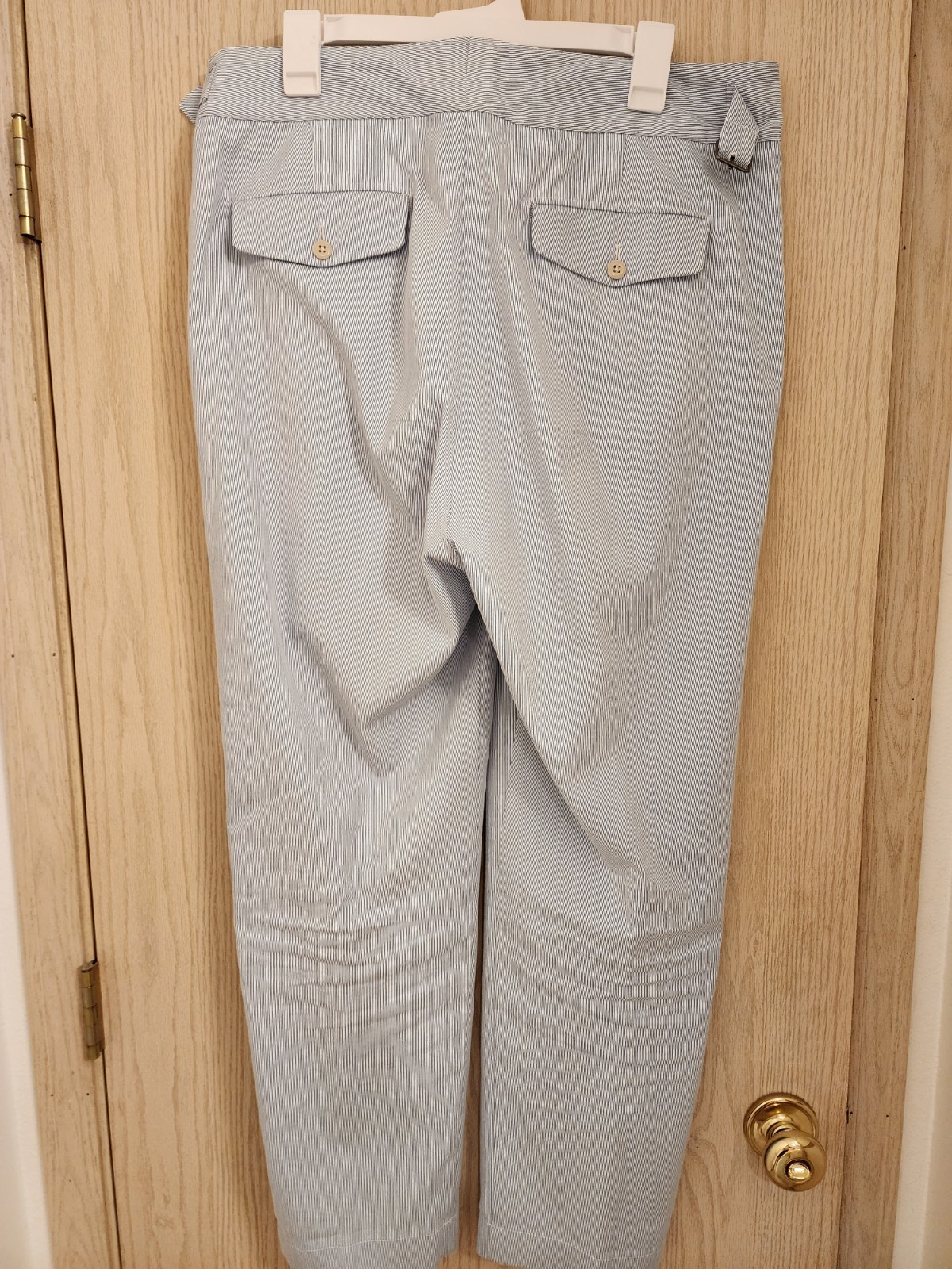 Todd Snyder Mens Pleated Light Blue/White Gurkha Cotton Cuffed Pants Size 34
