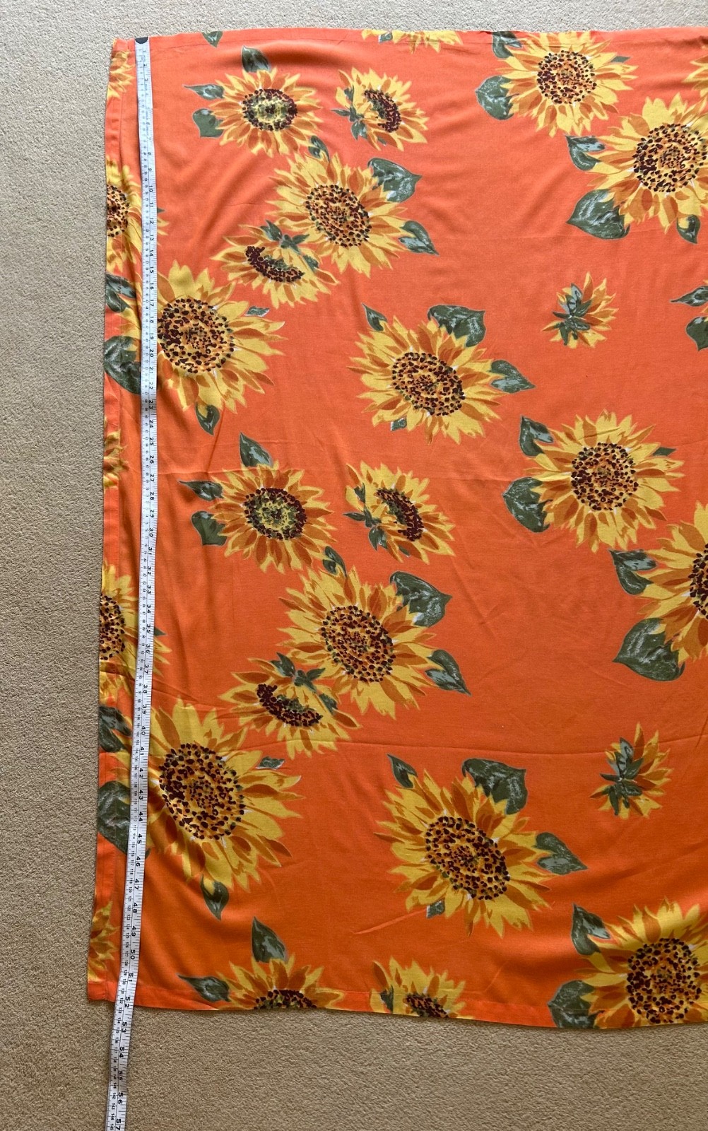 NEXT Stunning Vintage Sarong Beach Cover Up Orange Sunflower Pattern 132x 107cm