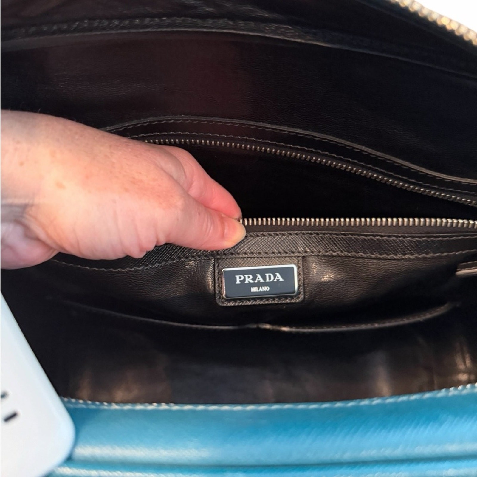 Prada Green Saffiano Leather Tote Briefcase