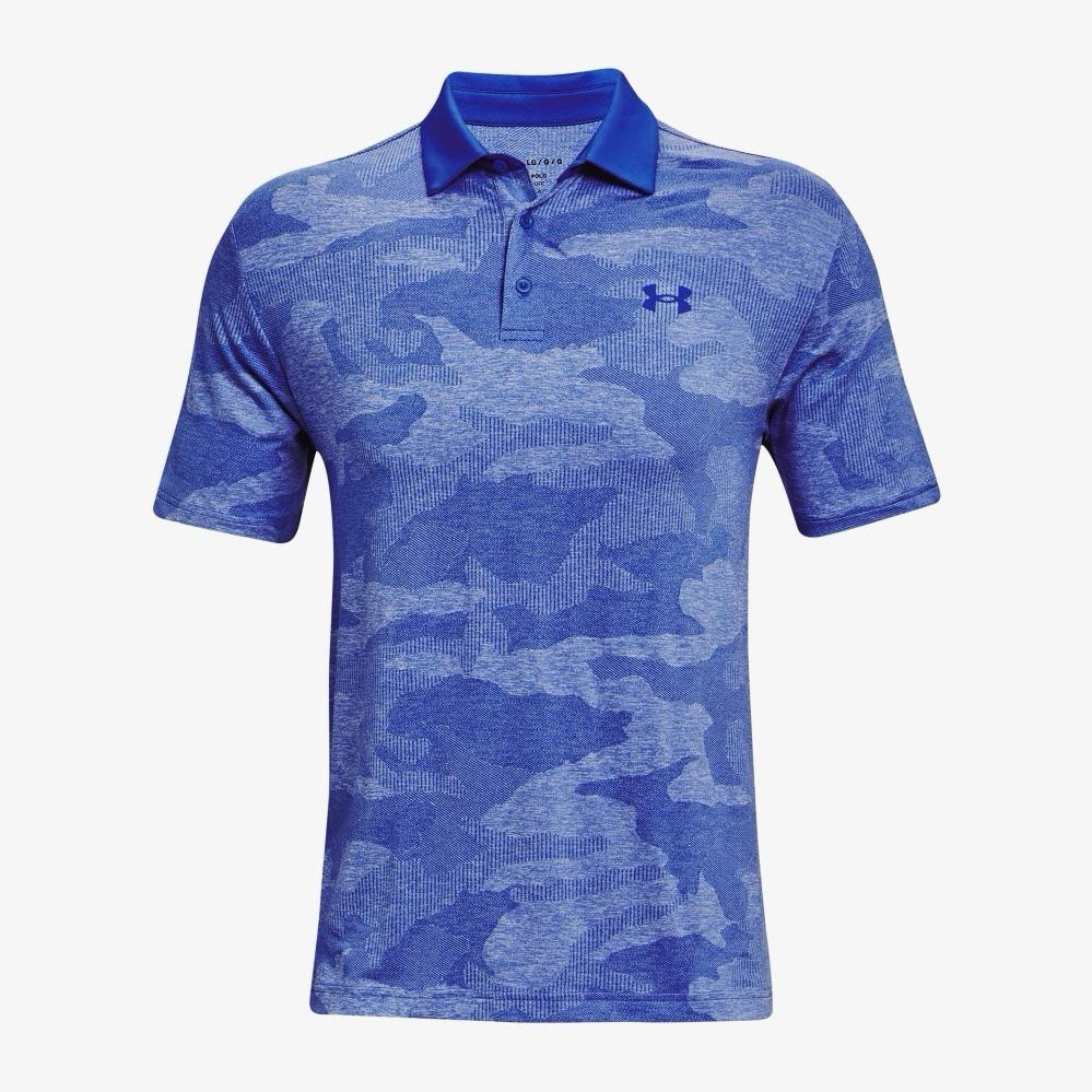 Under Armour Men’s Playoff 2.0 Camo Jacquard Polo In Oxford Blue. Short-Sleeved.