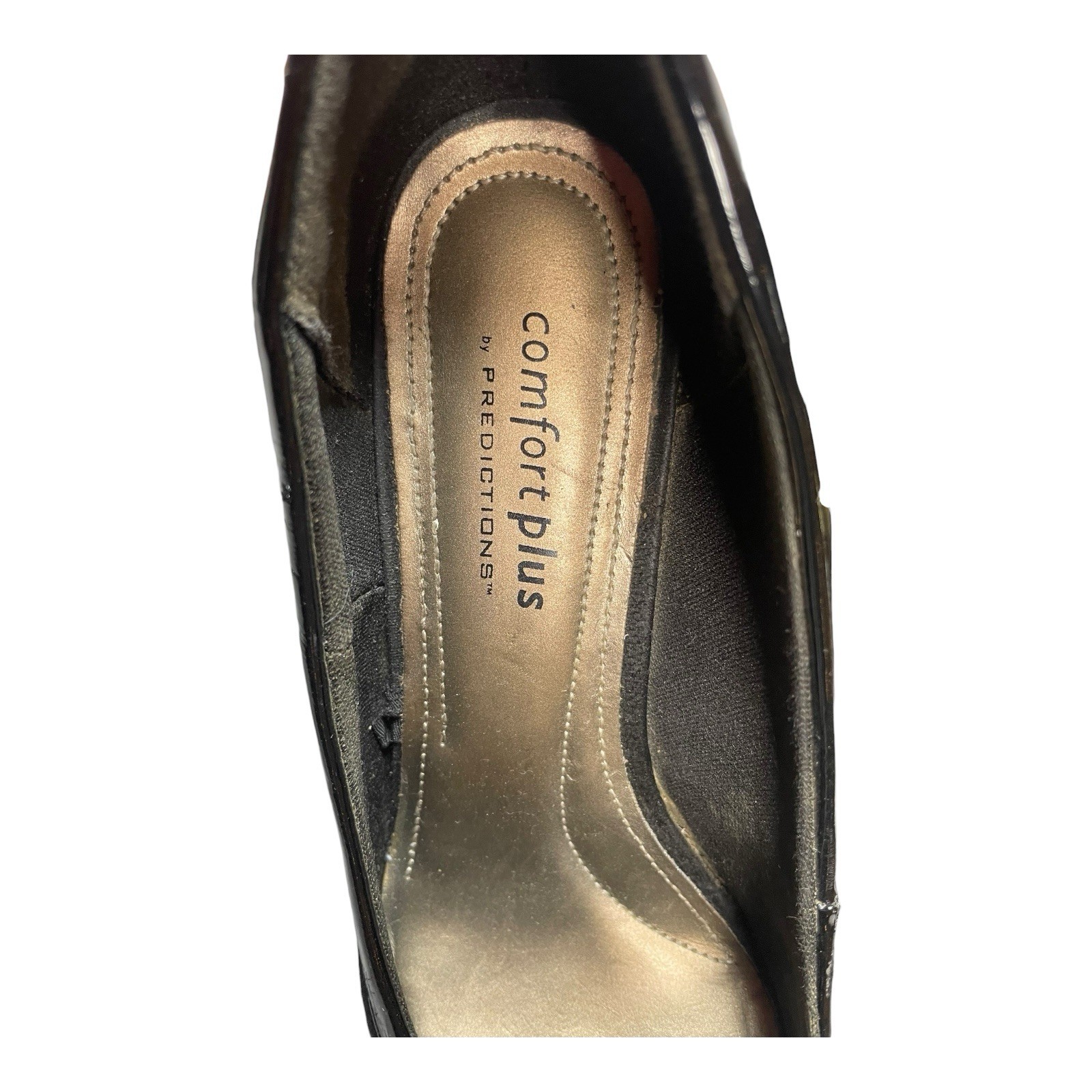Comfort Plus Pointed Toe Pumps Suede And Patent Leather Black Size 6.5