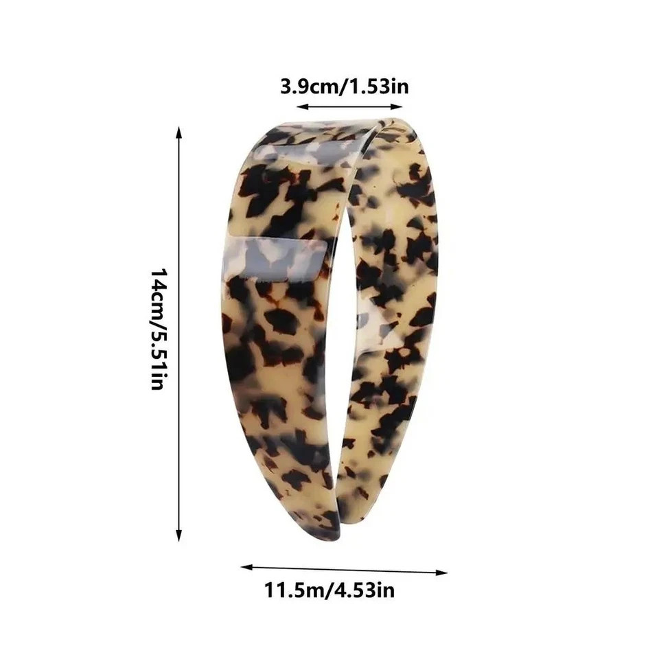 Tortoise Shell Teeth Hair Headband, 1.5in Non-Slip Wide Acetate for Women