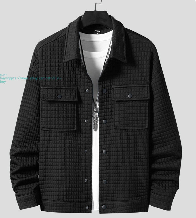 Men’s Button Down Jacket Causal Long Sleeve LightWeight Coats with Flap Pockets