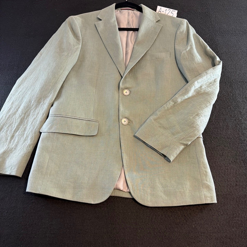 Tommy Hilfiger Linen Blend Sport Coat Blazer Sage Green Men’s 42R 2 Button