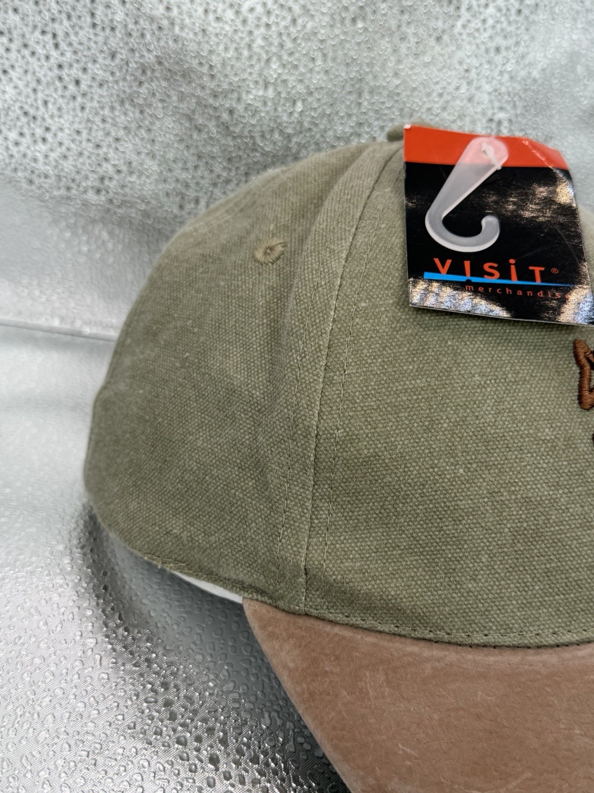 Visit Merchandise Hat Green Australia Kangaroo Suede Brim Cotton Cap Adj