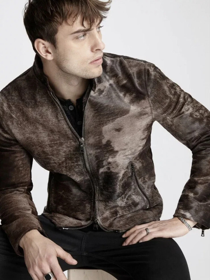GRAIL $2998 John Varvatos Collection Calf Hair Moto Jacket EU58X US48X