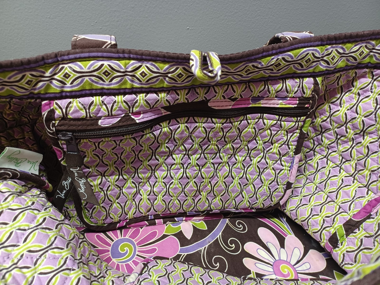 Vera Bradley Purple Punch Tote Handbag Purse