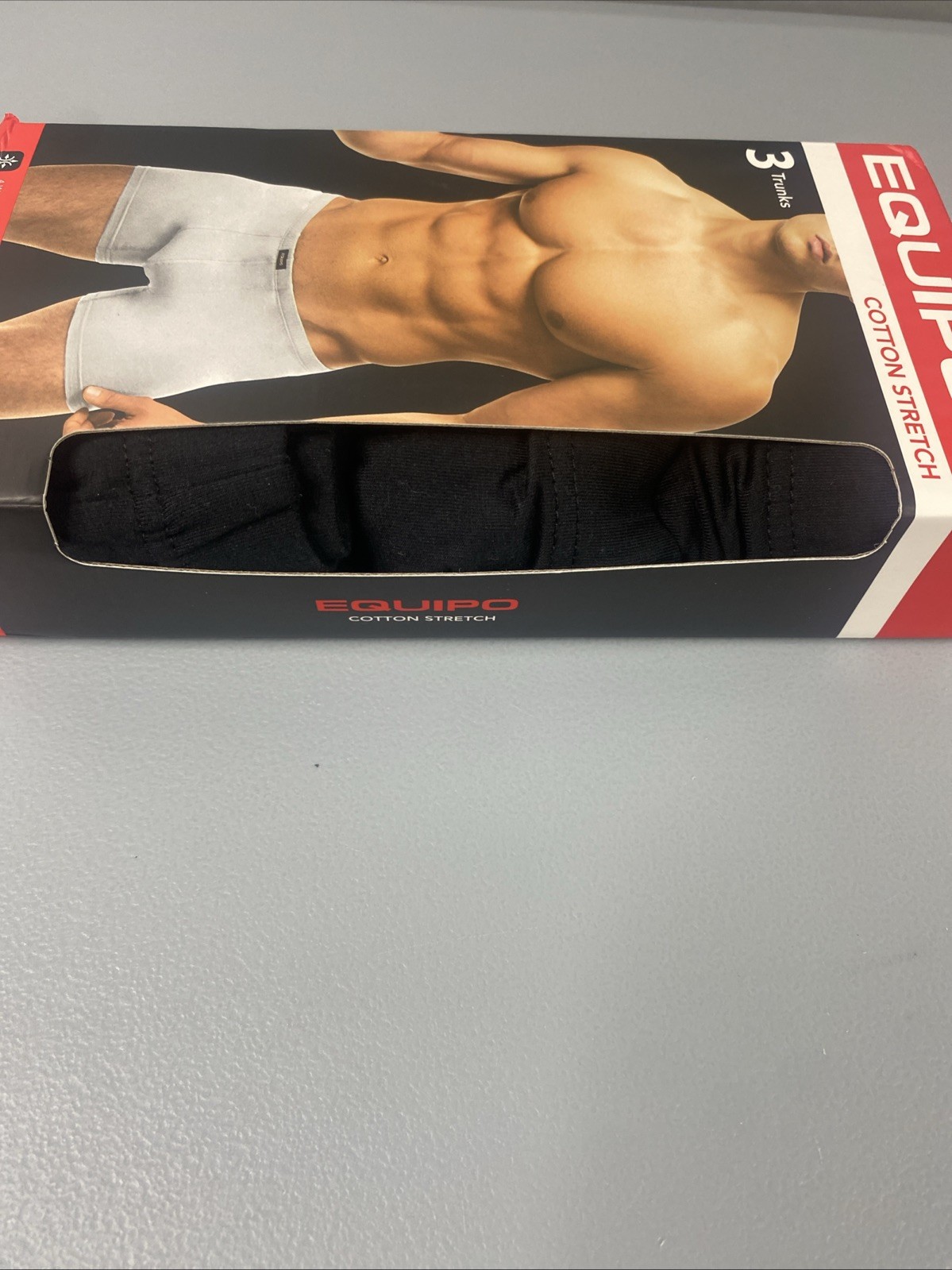 EQUIPO 3PK Trunks Large Cotton 4-Way Stretch Underwear Black 36-38 New Casual
