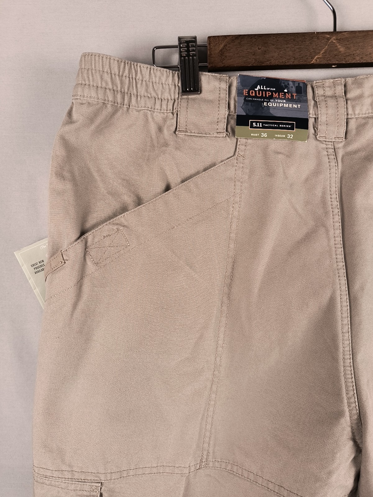 New 5.11 Tactical Original Cargo Pants Mens 36×32 Khaki 74251 Outdoor Hike Fish