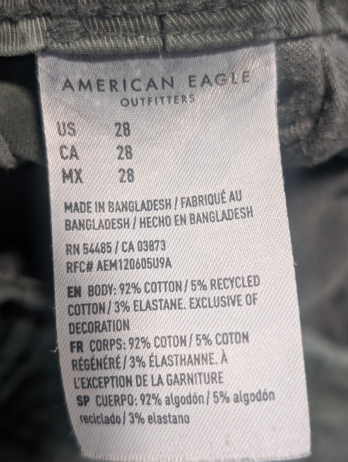 American Eagle Outfitters Men’s Green Cotton Canvas Cargo Shorts Pockets Button