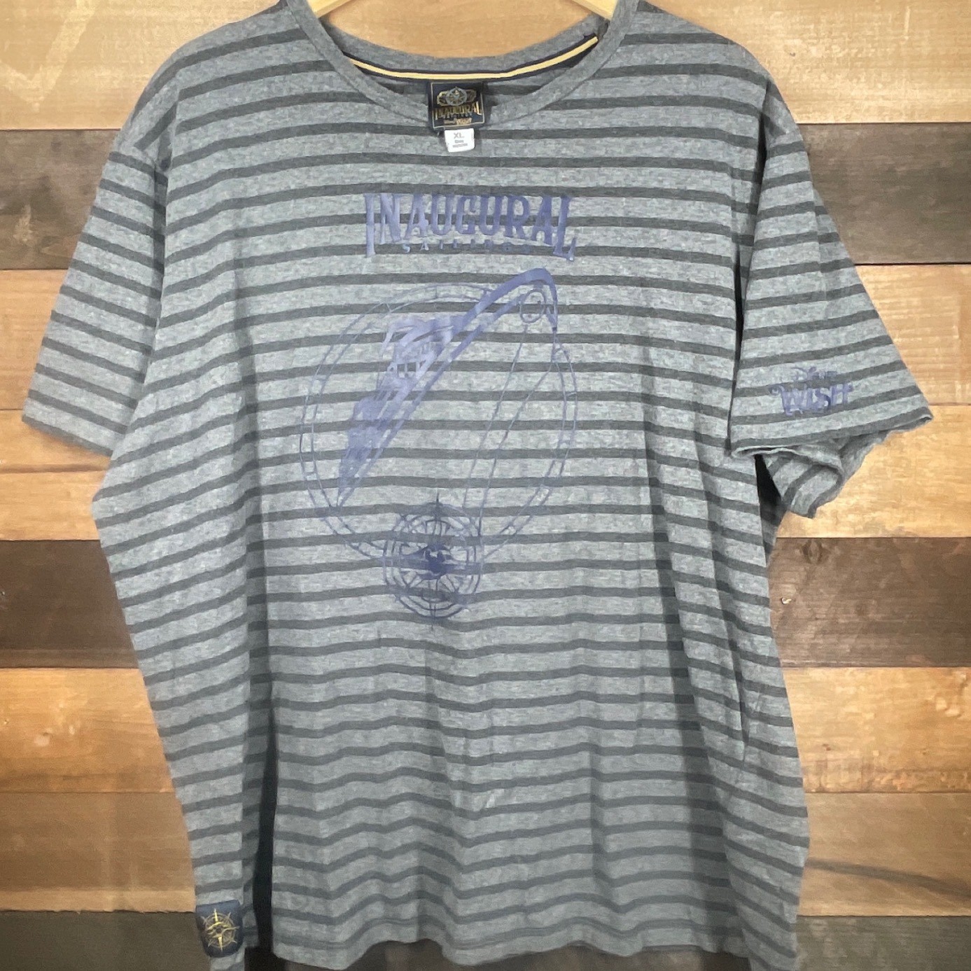 Disney Wish Inaugural Sailings Striped Graphic T-Shirt Men’s XL Cruise