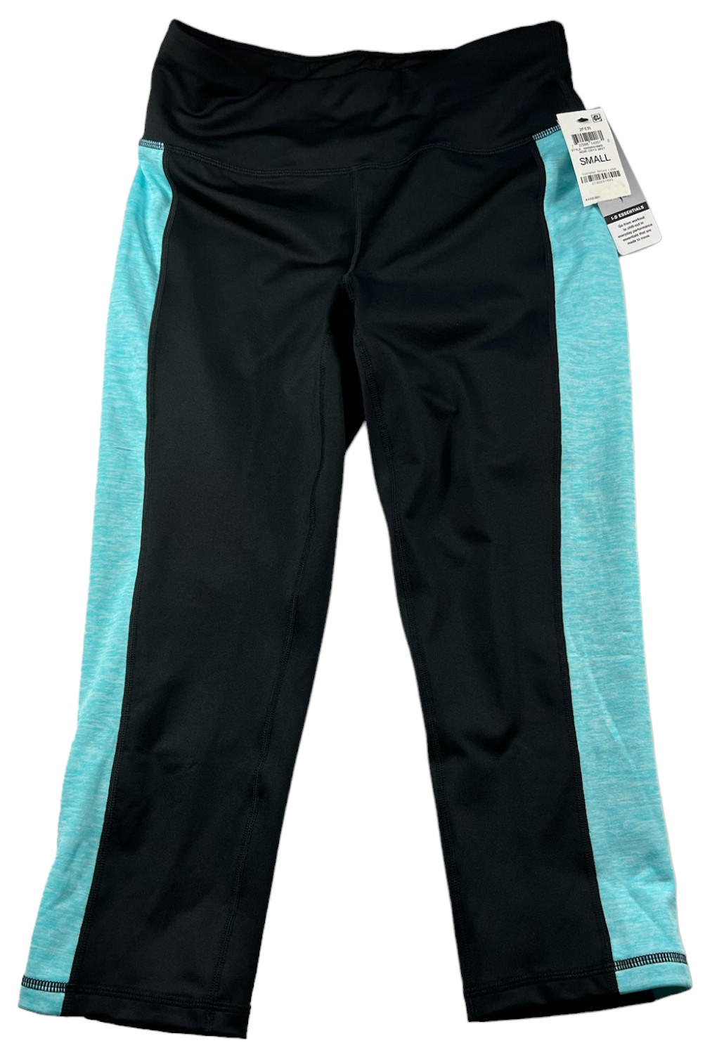 Ideology Workout Pants Womens size Small Black Blue Pull on 7/8 Legging New