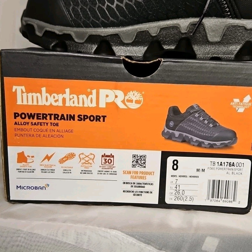 Timberland PRO Powertrain Sport Alloy Toe EH Work Shoes Black Slip Resistant
